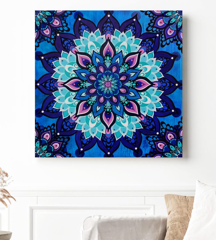 Mandala Art - Floating in Deep Blue