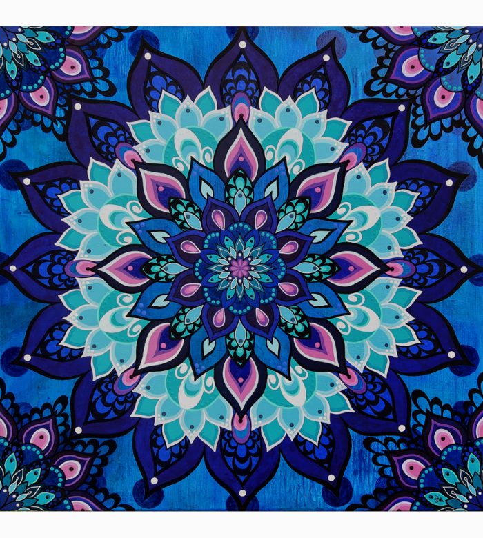 Mandala Art - Floating in Deep Blue